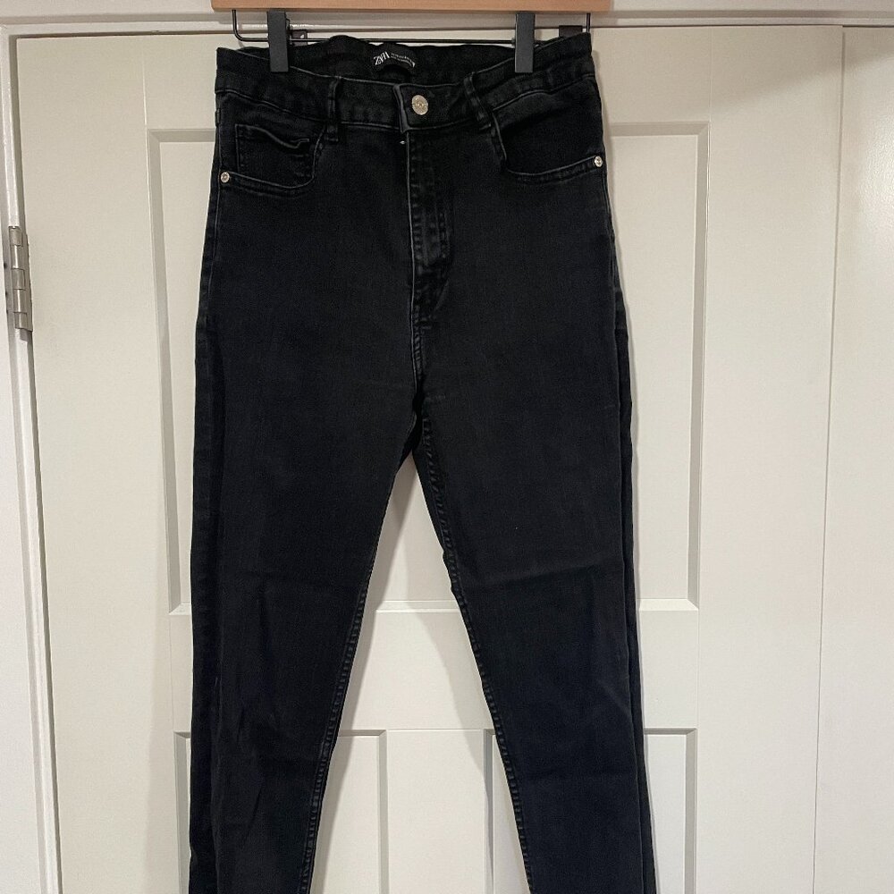 Black Zara Skinny Jeans, Stretchy, Sz 10
